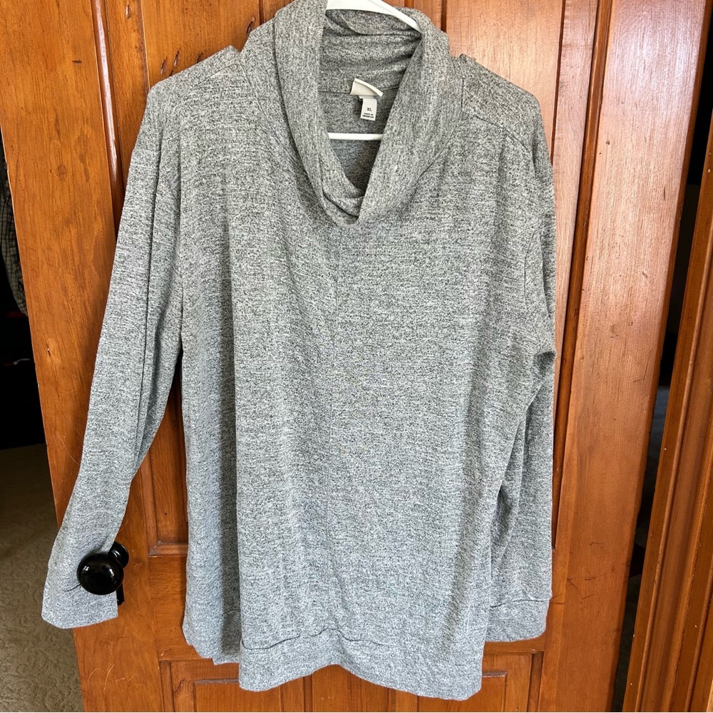 Gray Cowl Neck Sweater